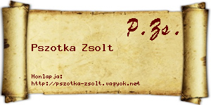 Pszotka Zsolt névjegykártya